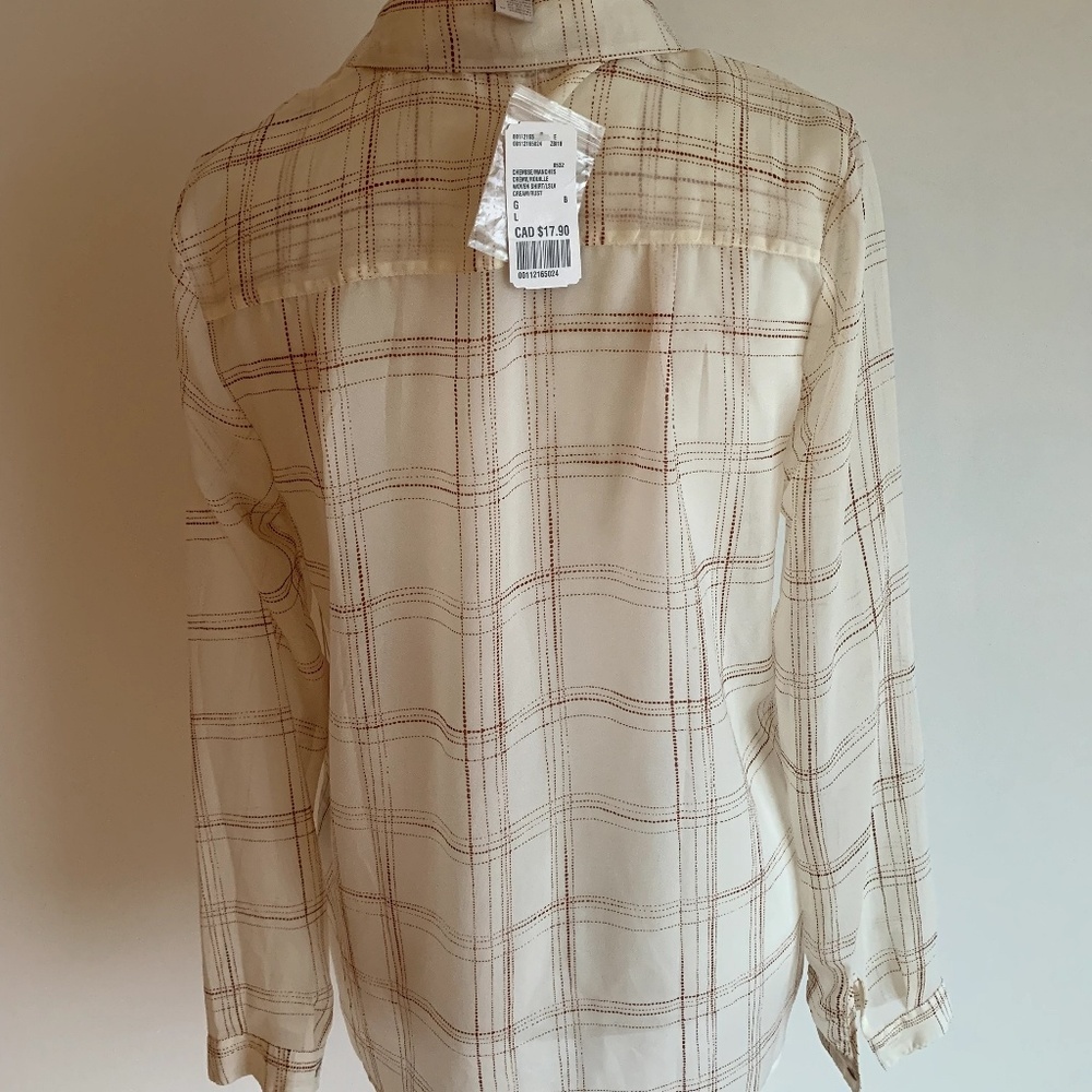 F21 Cream/Rust Button Blouse - Picture 3 of 5